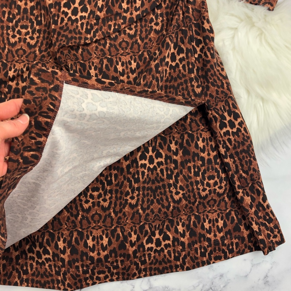Leopard Print Faux Wrap Soft Surroundings Dress - image 5